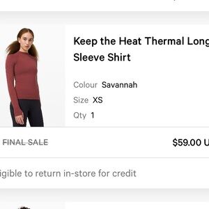 Lululemon Thermal Longsleeve